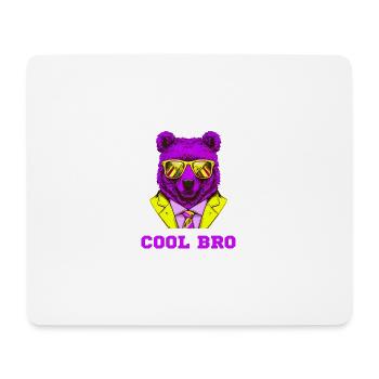 cool bro bär - Mousepad (Querformat) - Weiß - Vorne