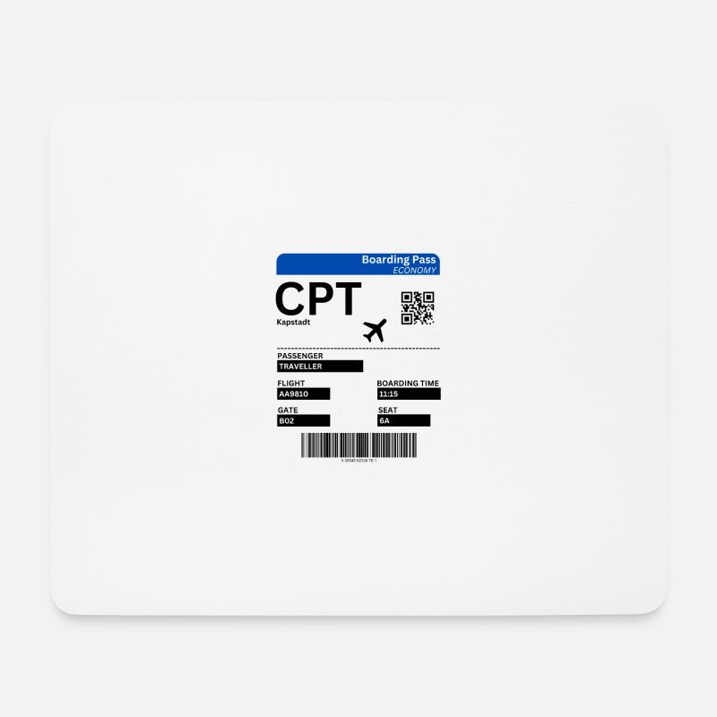 Kapstadt Boarding Pass Südafrika Urlaub Idee - Mousepad (Querformat) - Weiß