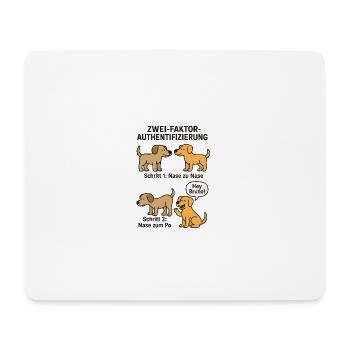 Hunde Erkennung Zwei Faktor Authentifizierung - Mousepad (Querformat) - Weiß - Vorne
