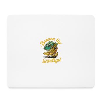 Banane das Leben kann so schön sein lustiges Desig - Mousepad (Querformat) - Weiß - Vorne