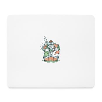 Fischer Fisch Fischerei Hund Boot Fischer Fischere - Mousepad (Querformat) - Weiß - Vorne