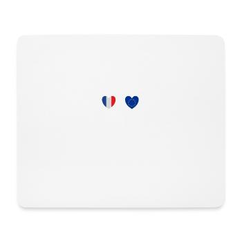 Drapeaux européens de la France et de l’UE - Tapis de souris (format paysage) - blanc - Devant