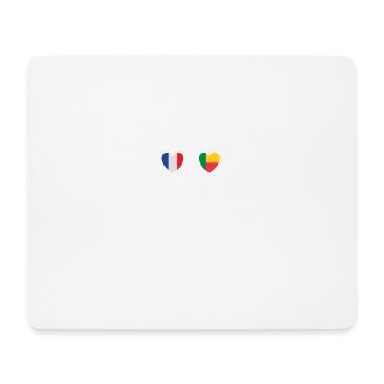 France and Benin Beninese flag flags - Mouse Pad (horizontal) - white - Front