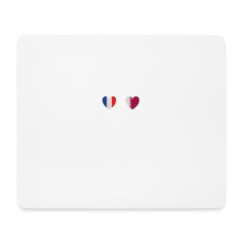 Drapeaux de la France et du Qatar Drapeau qatari - Tapis de souris (format paysage) - blanc - Devant