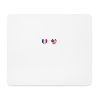 France and USA flag flags - Mouse Pad (horizontal) - white - Front