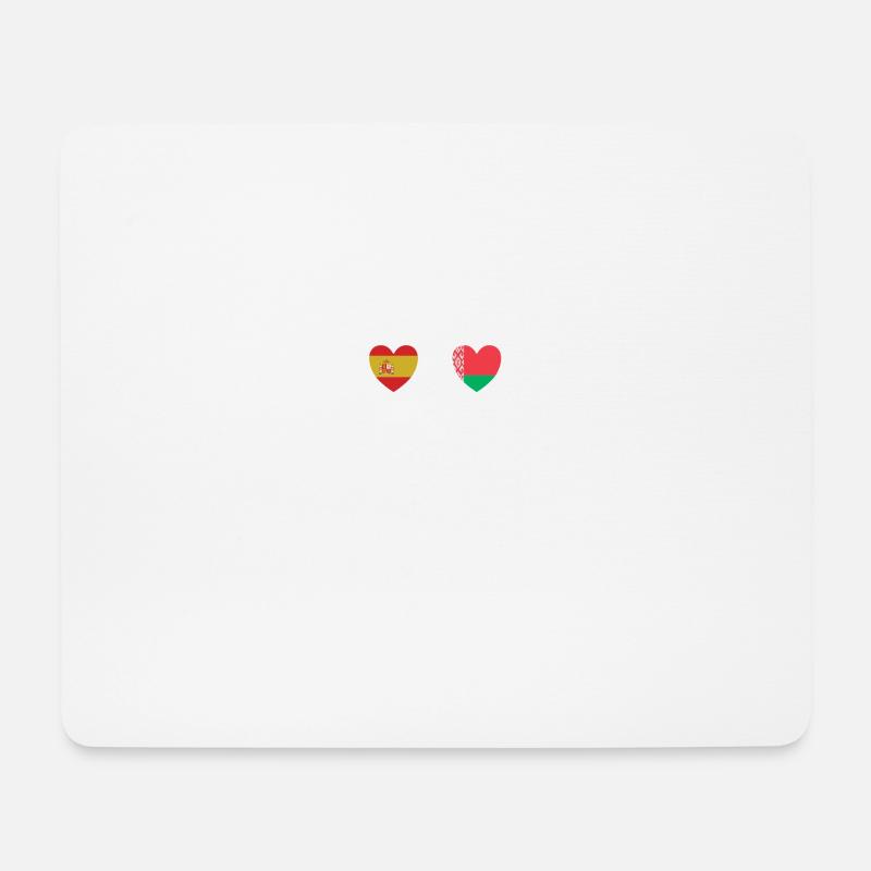 Drapeaux du drapeau biélorusse de l’Espagne et de la Biélorussie - Tapis de souris (format paysage) - blanc