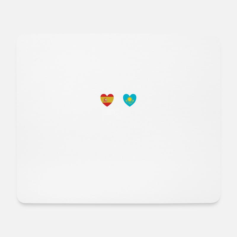 Spanien und Kasachstan Kasachische Fahne Flaggen - Mousepad (Querformat) - Weiß
