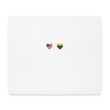 USA and Lithuania Lithuanian flag flags - Mouse Pad (horizontal) - white - Front