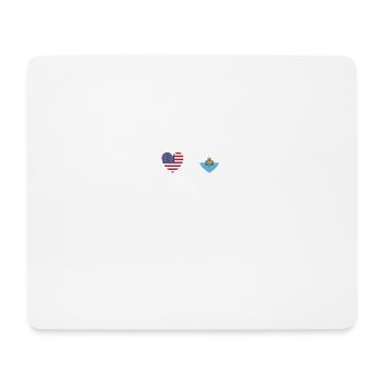 USA und San Marino San-Marinesische Fahne Flaggen - Mousepad (Querformat) - Weiß - Vorne