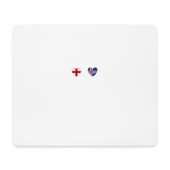 Drapeaux de l’Angleterre et de l’Islande - Tapis de souris (format paysage) - blanc - Devant