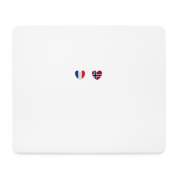 France and Norway Norwegian flag - Mouse Pad (horizontal) - white - Front