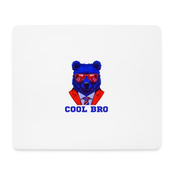cool bro bär - Mousepad (Querformat) - Weiß - Vorne