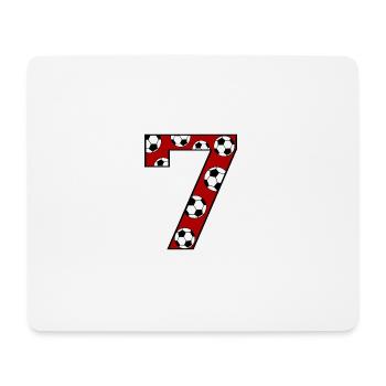 7. Geburtstag Fußball rot - Mousepad (Querformat) - Weiß - Vorne