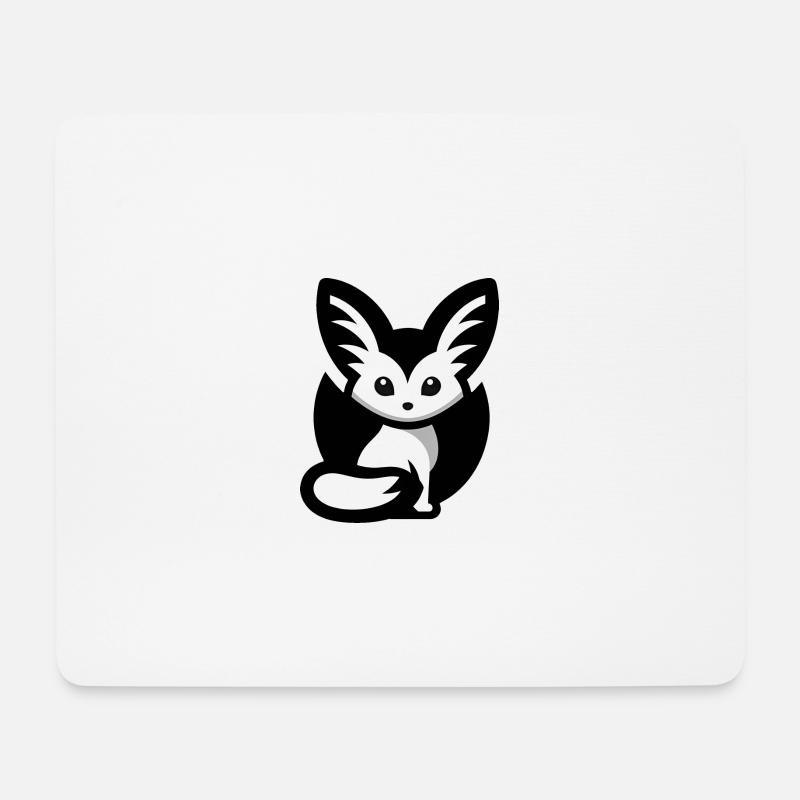 Minimalist Desert Fox Kawaii Logo - Mouse Pad (horizontal) - white