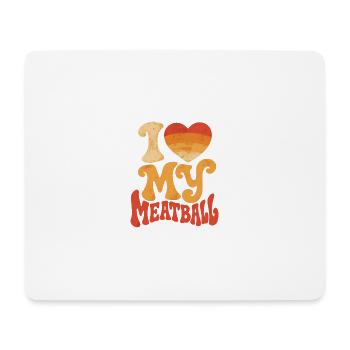 J'adore ma boulette : Humour Gourmand - Tapis de souris (format paysage) - blanc - Devant