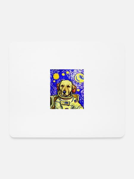 Astronautenhund Van Gogh - Mousepad (Querformat) - Weiß