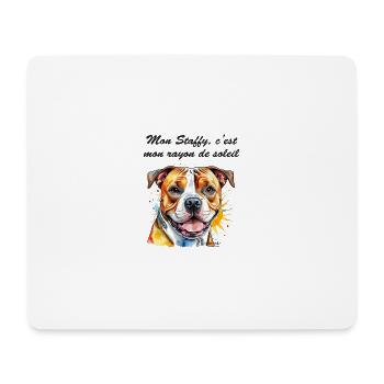 staffy rayon de soleil - Tapis de souris (format paysage) - blanc - Devant