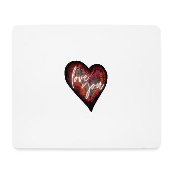 Herz für Kunstliebhaber - Mousepad (Querformat) - Weiß - Vorne