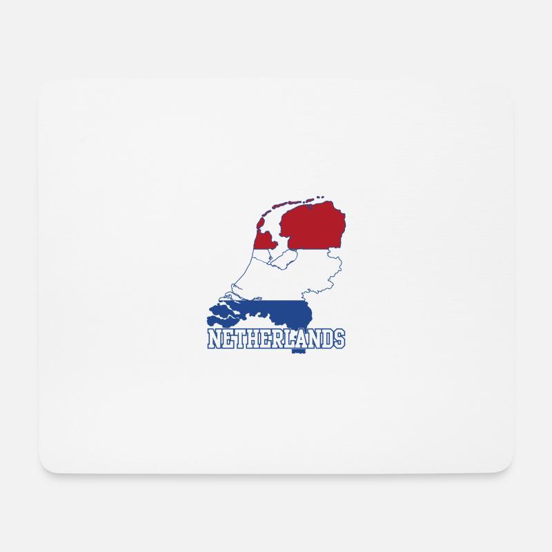 Silhouette der Niederländischen Flaggenkarte - Mousepad (Querformat) - Weiß
