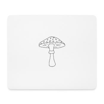 Champignon noir et blanc - Tapis de souris (format paysage) - blanc - Devant