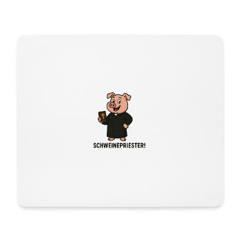 Imprimé humoristique cochon prêtre - Tapis de souris (format paysage) - blanc - Devant