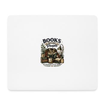 Chat bibliophile au coin cosy - Tapis de souris (format paysage) - blanc - Devant