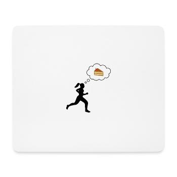Le coureur pense au gâteau - Tapis de souris (format paysage) - blanc - Devant