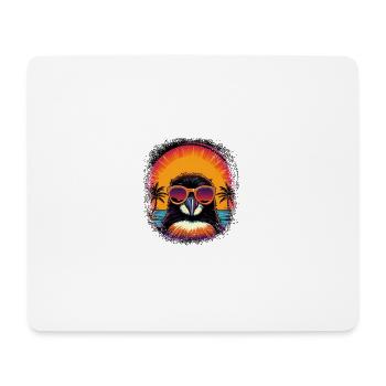 Idée cadeau Mancière Pingouin Présent Geek Choreo DJ - Tapis de souris (format paysage) - blanc - Devant