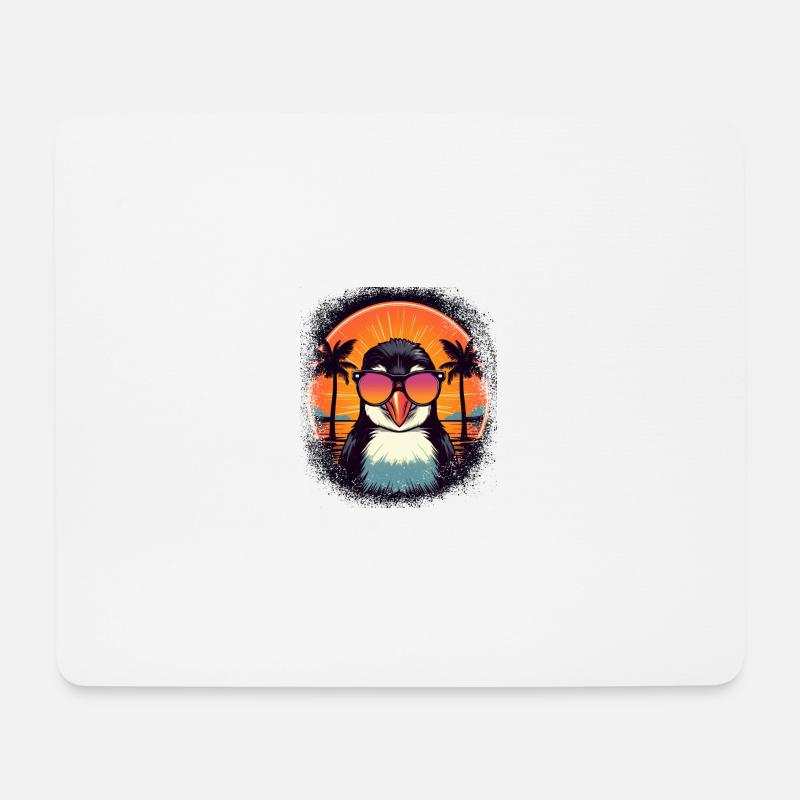 funny dabbing christmas birthday king penguin - Mousepad (Querformat) - Weiß