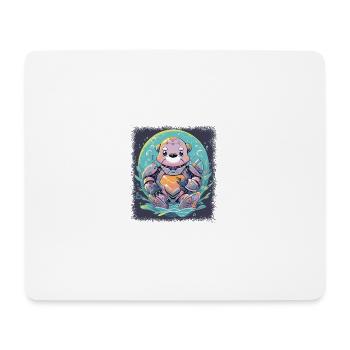 funny quote baby otter alcohol statement - Mousepad (Querformat) - Weiß - Vorne