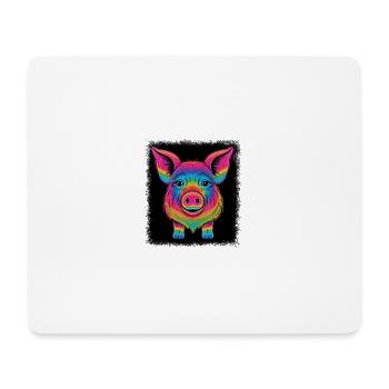 happy pig caviidae funny sayings funny pig quote - Mousepad (Querformat) - Weiß - Vorne