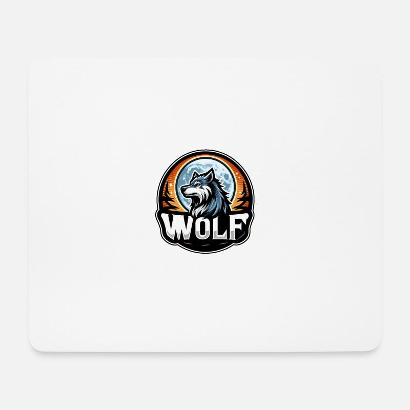 Wolf-Logo - Mousepad (Querformat) - Weiß