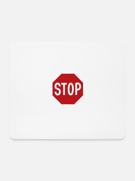 STOP Stoppschild Auto Fuehrerschein Autobahn - Mousepad (Querformat) - Weiß