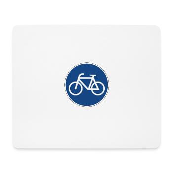 Panneau de signalisation vélo - Tapis de souris (format paysage) - blanc - Devant