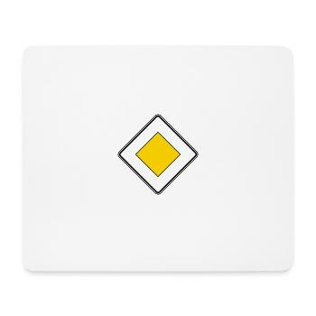 Road sign driving license priority road - Mouse Pad (horizontal) - white - Front