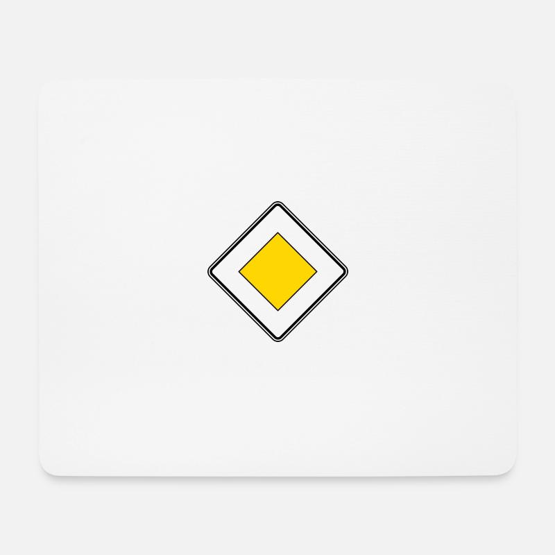 Verkehrsschild Führerschein Vorfahrtsstraße - Mousepad (Querformat) - Weiß