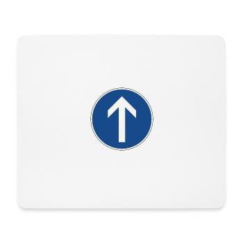 Road sign driving license arrow straight ahead - Mouse Pad (horizontal) - white - Front