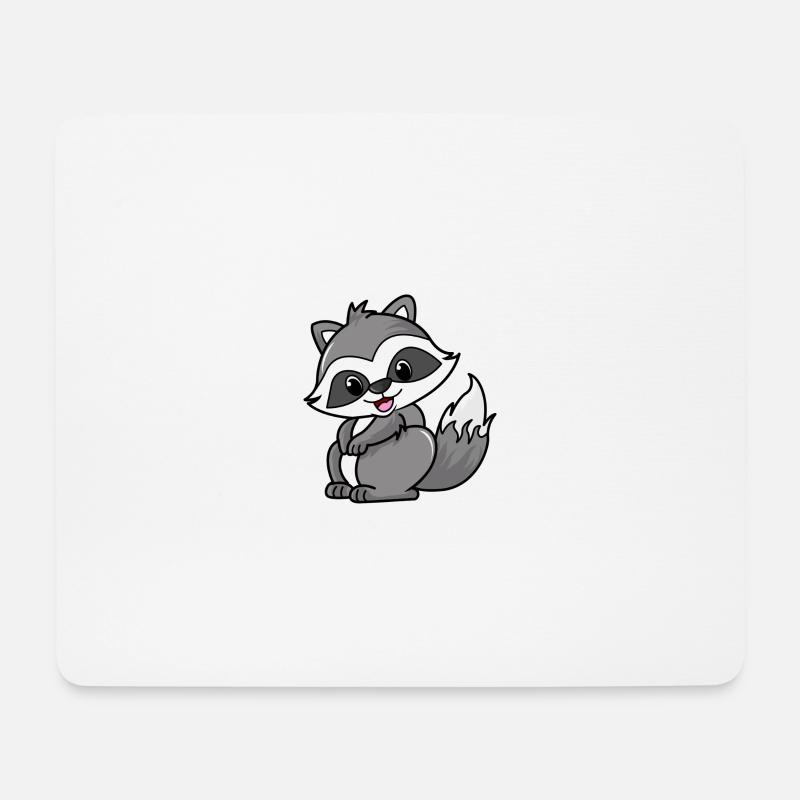 raton laveur - Tapis de souris (format paysage) - blanc