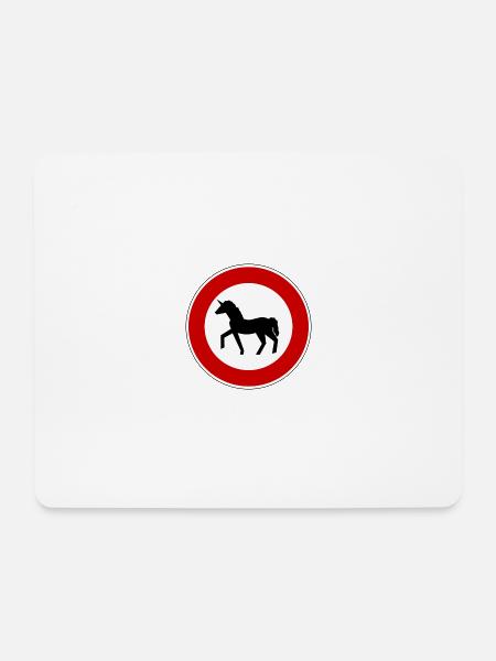 Road Sign Unicorn Girl Gift - Mouse Pad (horizontal) - white