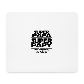 super papa et super papy - Tapis de souris (format paysage) - blanc - Devant