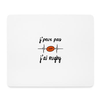 i can't i have rugby oval ball rugby drawing - Mouse Pad (horizontal) - white - Front