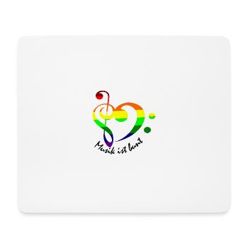 Herz bunt Notenschlüssel Regenbogenfarben - Mousepad (Querformat) - Weiß - Vorne