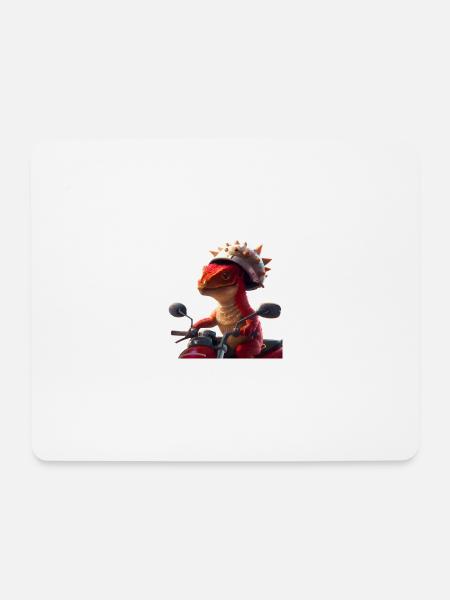 Happy Dino - Mousepad (Querformat) - Weiß
