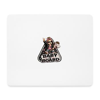Baby on Board Rocker Stil - Mousepad (Querformat) - Weiß - Vorne