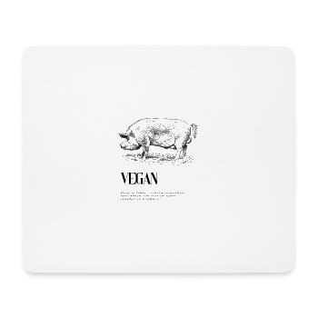 Vegan Schwein - Mousepad (Querformat) - Weiß - Vorne