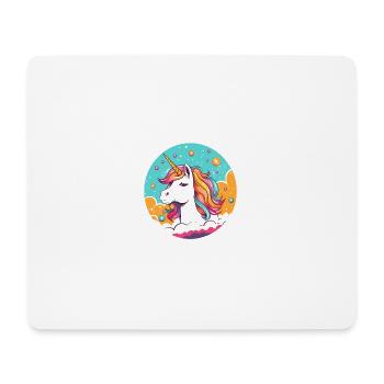 Regenbogen-Einhorn - Mousepad (Querformat) - Weiß - Vorne