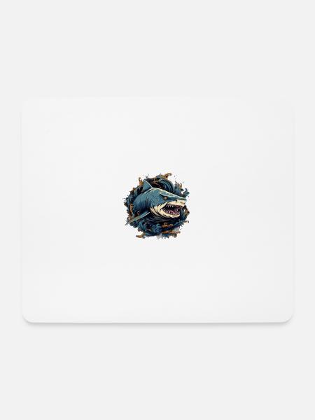Unterwasser-Tribal-Hai - Mousepad (Querformat) - Weiß