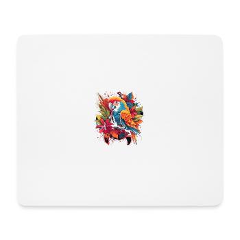 Exotischer Papagei-Wirbelwind - Mousepad (Querformat) - Weiß - Vorne