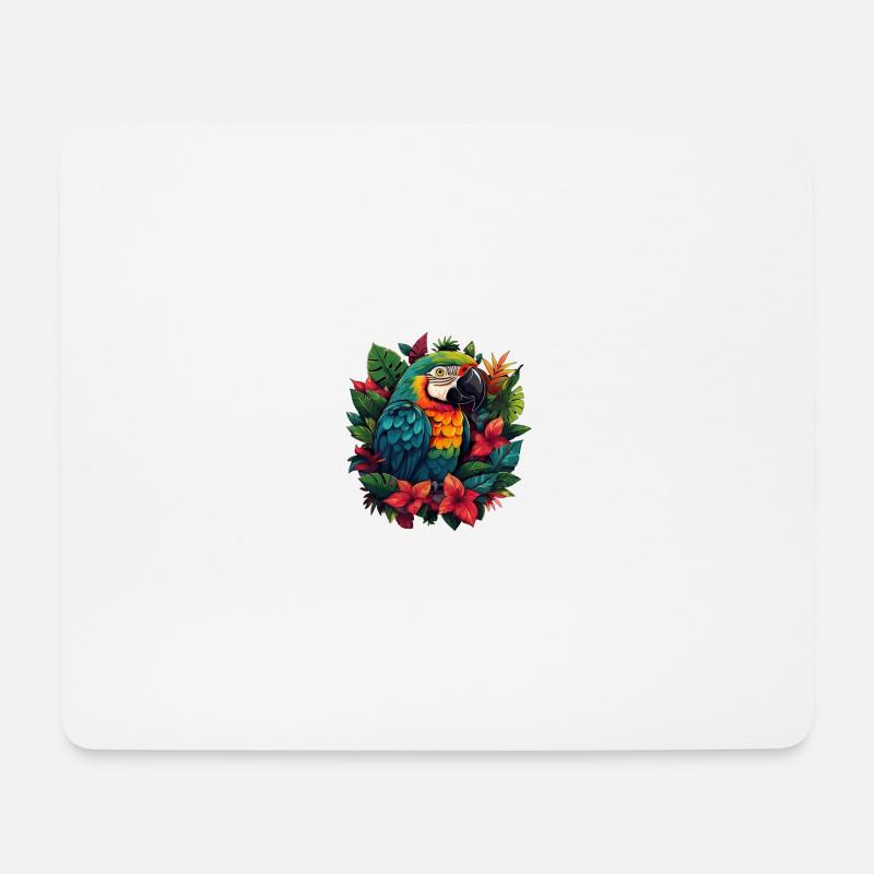 Tropen Papagei - Mousepad (Querformat) - Weiß