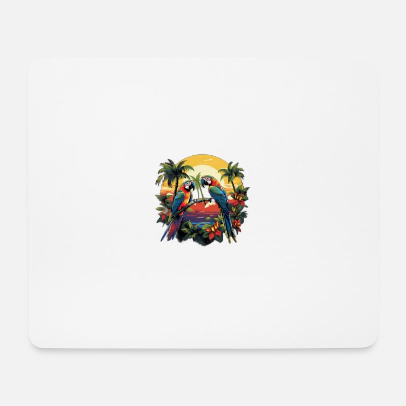 Dschungel-Mosaik-Paradies - Mousepad (Querformat) - Weiß
